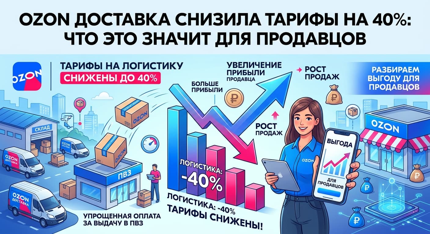 Ozon снизил тарифы на Ozon Доставку на 40%: что это значит для продавцов