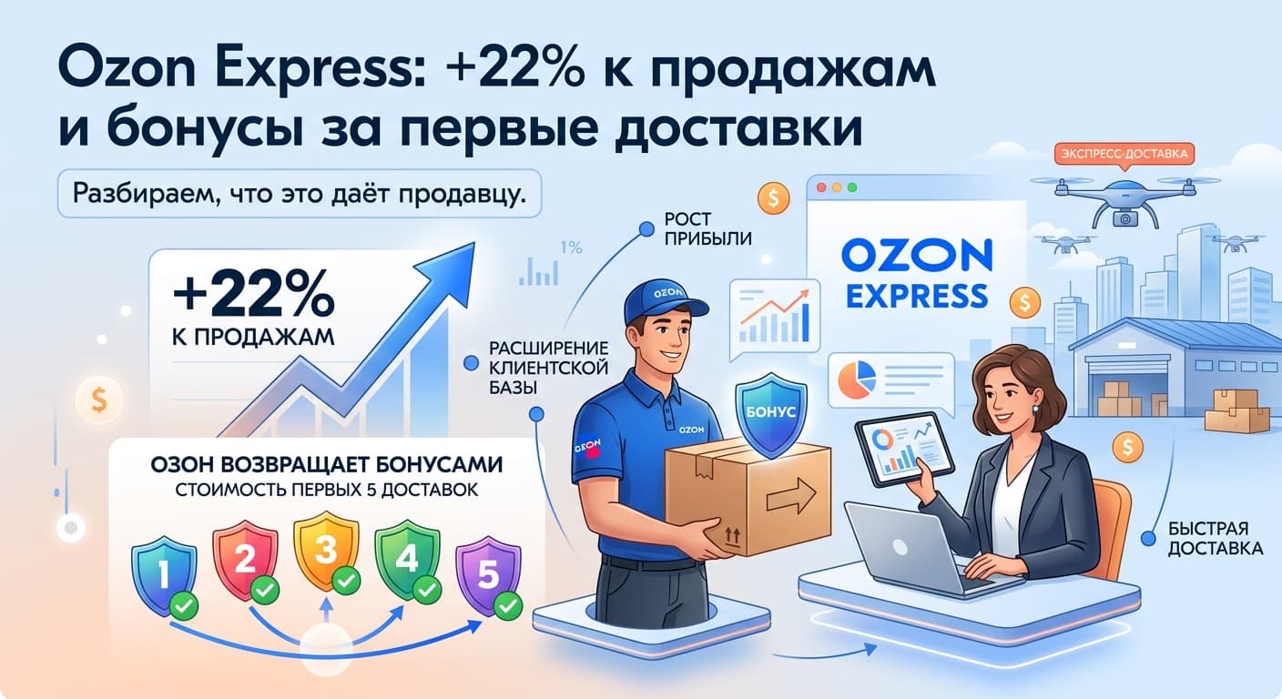 Ozon Express: +22% к продажам и бонусы за первые доставки