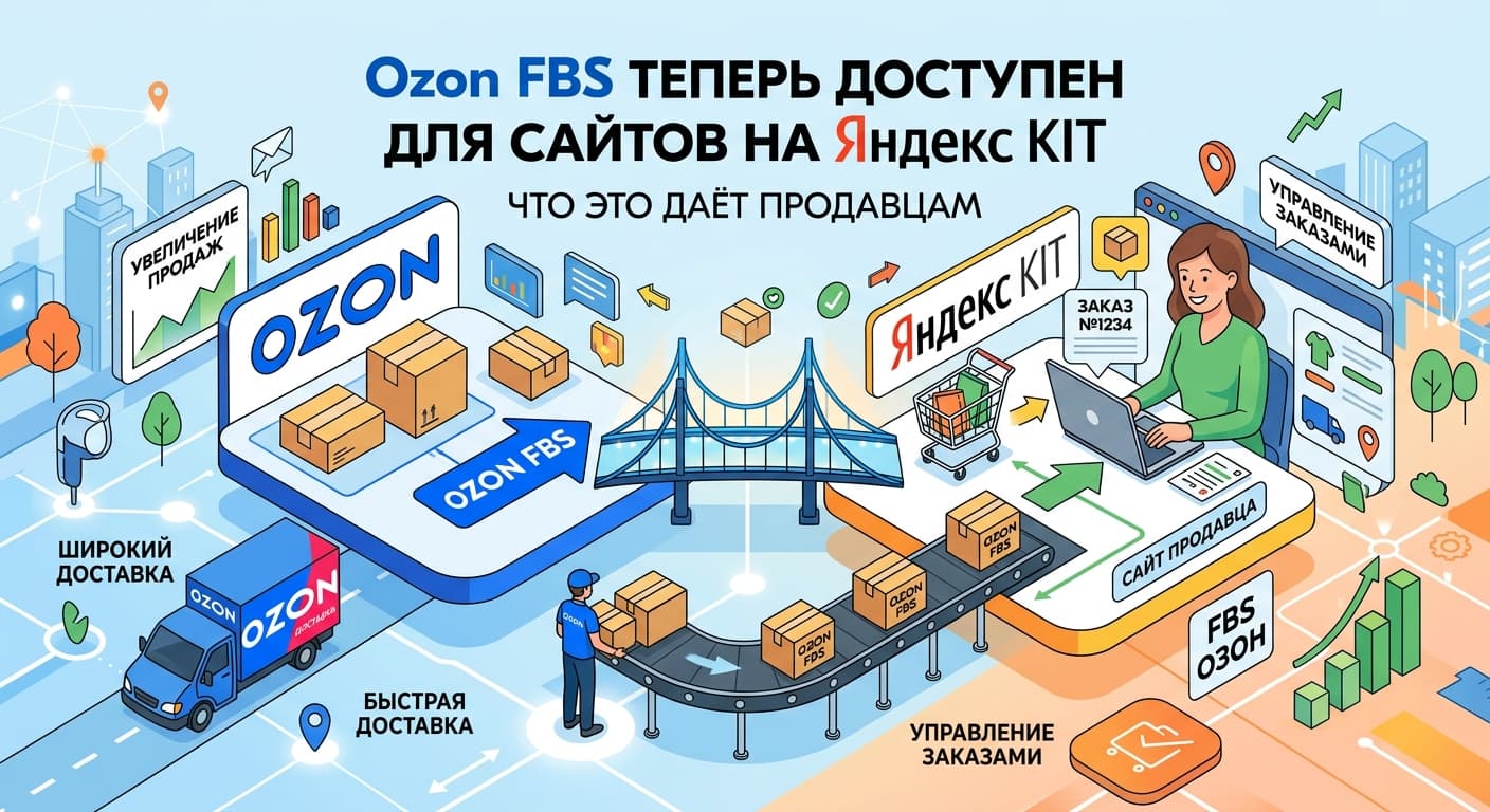 Ozon FBS теперь доступен для сайтов на Яндекс KIT: что это даёт продавцам