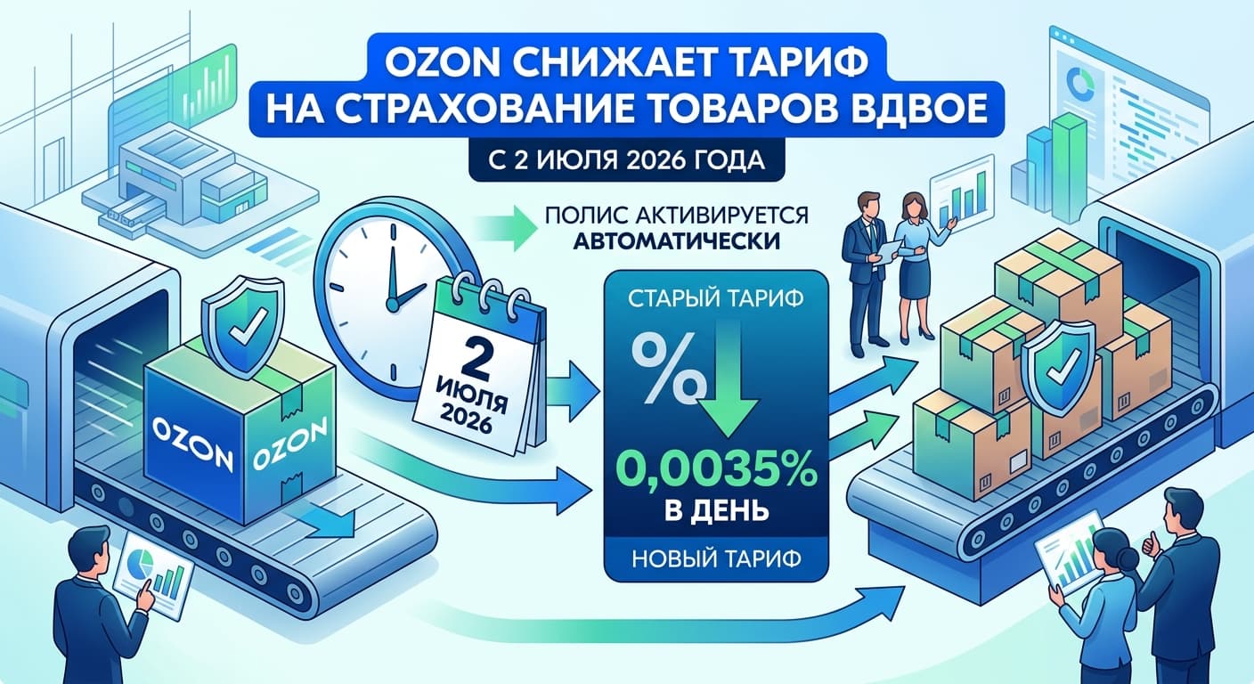 Ozon снижает тариф на страхование товаров вдвое с 2 июля 2026