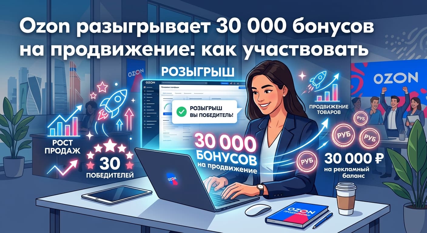 Ozon разыгрывает 30 000 бонусов на продвижение: как участвовать