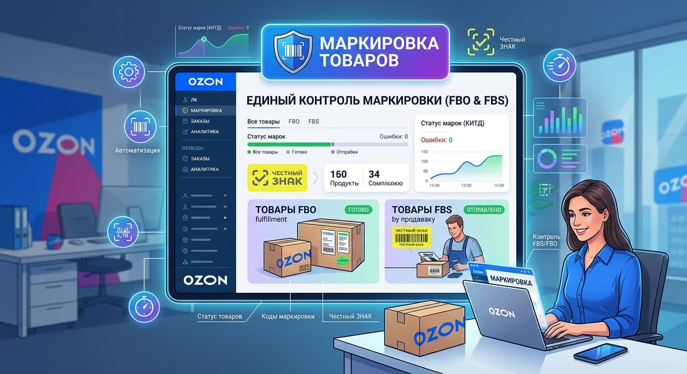 Ozon запустил раздел «Маркировка товаров» в личном кабинете