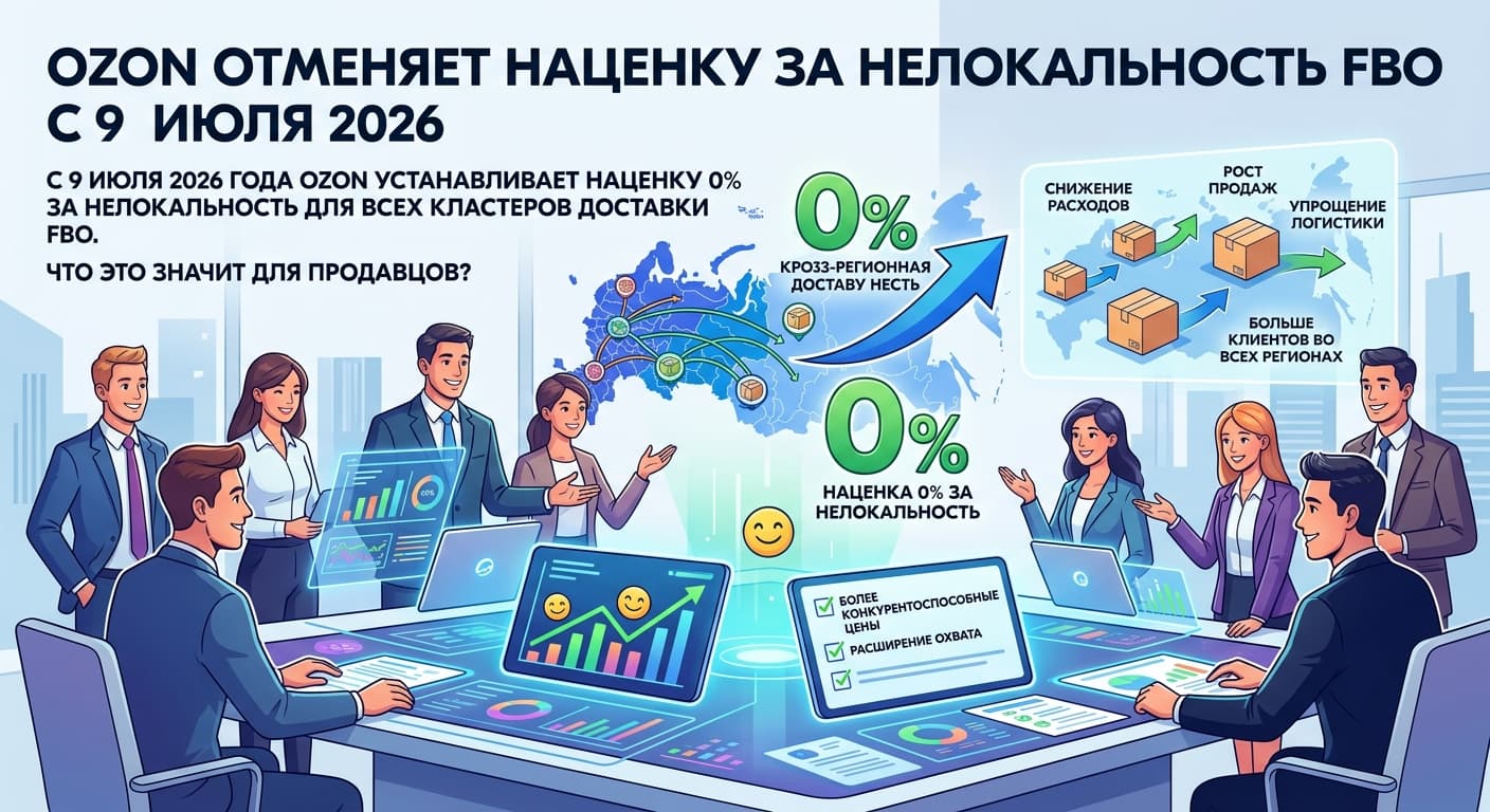 Ozon отменяет наценку за нелокальность FBO с 9 июля 2026