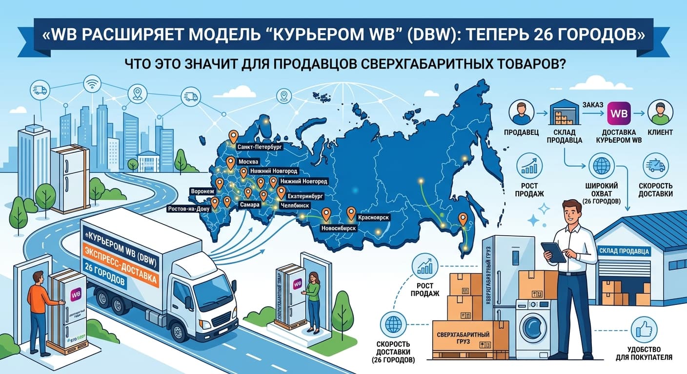 WB расширяет модель «Курьером WB» (DBW): теперь 26 городов