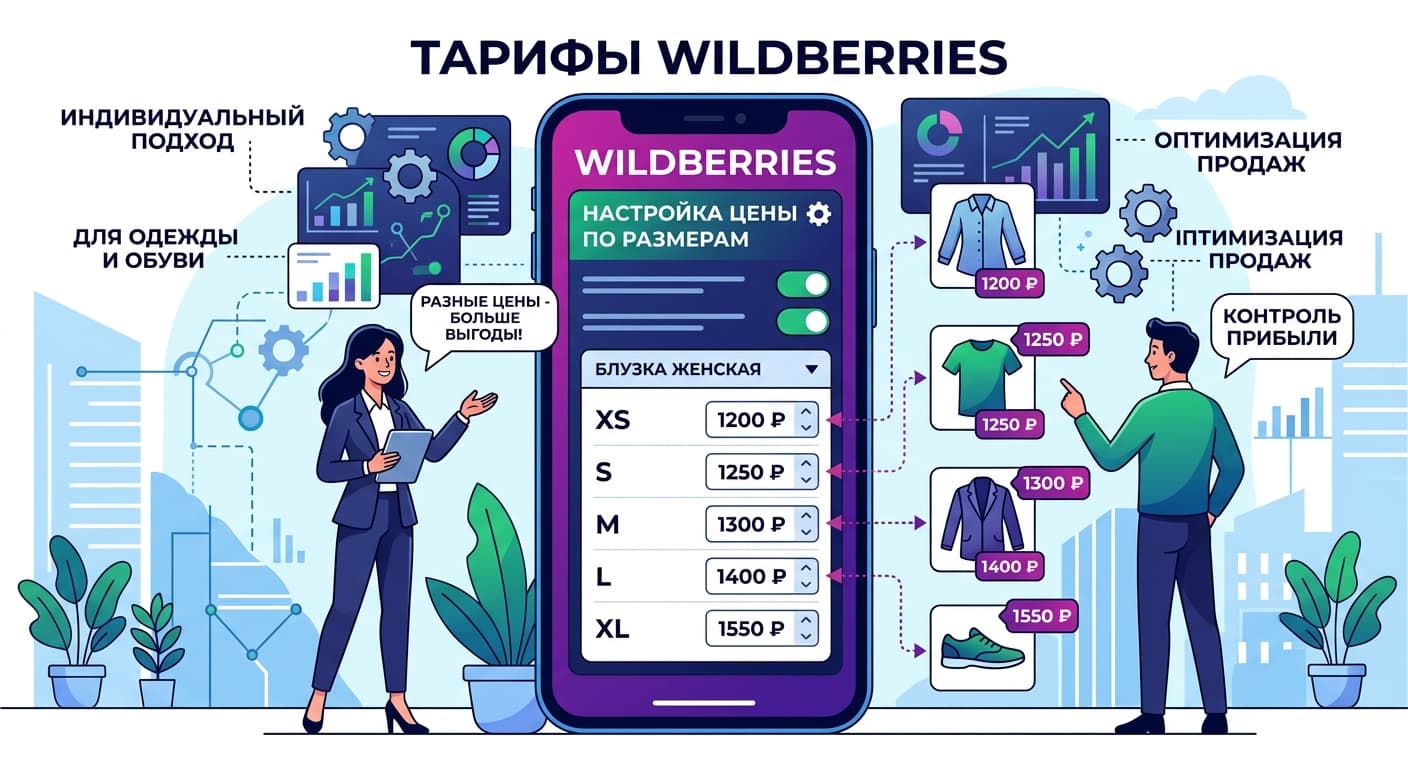WB: разные цены для разных размеров товара в конструкторе тарифов