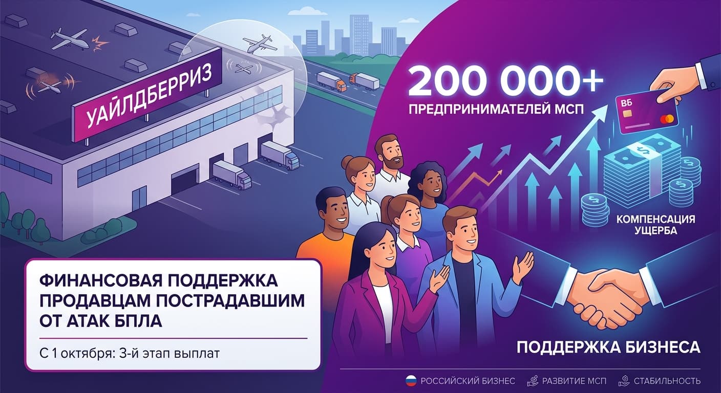 WB выплатит поддержку 200 000 продавцам, пострадавшим от атак БПЛА