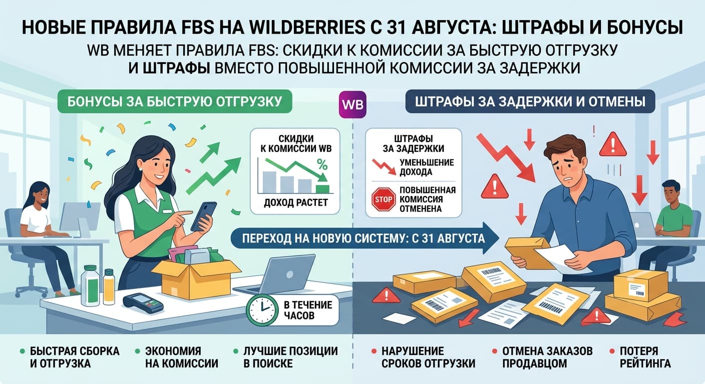 Новые правила FBS на Wildberries с 31 августа: штрафы и бонусы