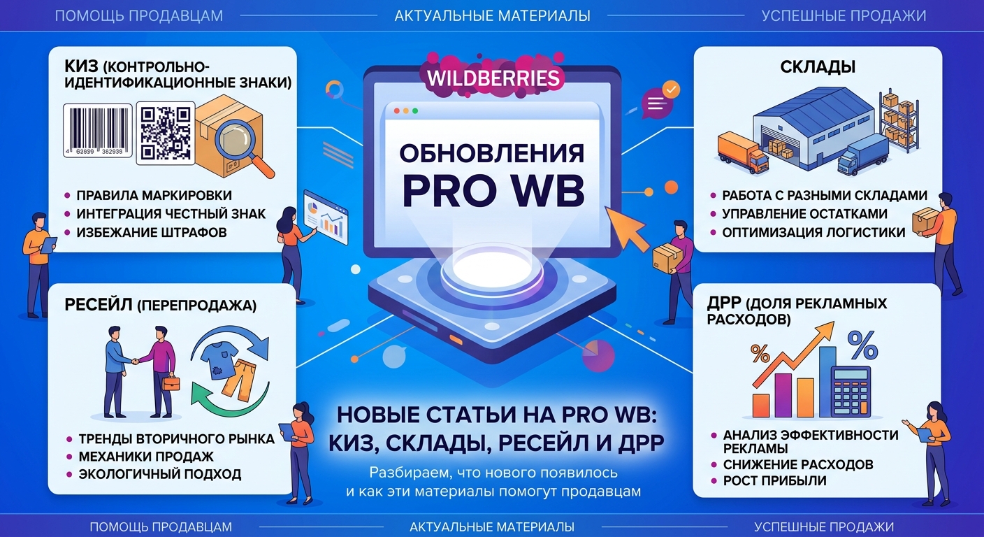 Новые статьи на PRO WB: КИЗ, склады, ресейл и ДРР